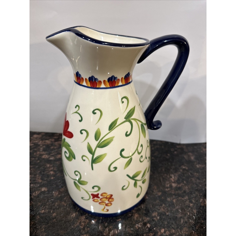 Certified International "Amalfi" Large Pitcher Summer Garden